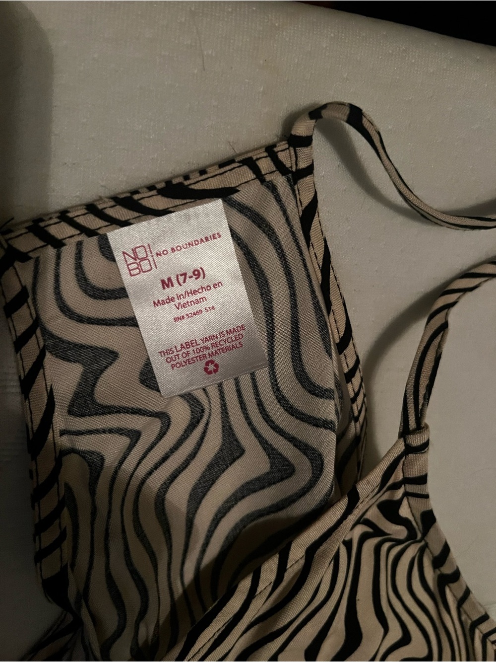 No Boundaries Beige and Black Zebra-Stripe Cami